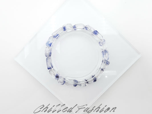 [Bracelet] Dumortierite-in-Quartz Bracelet
