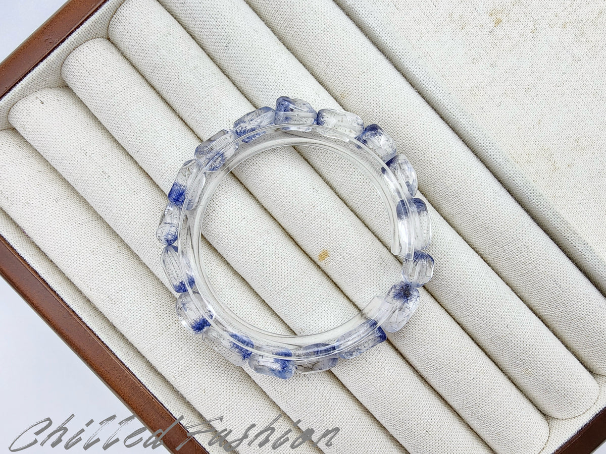[Bracelet] Dumortierite-in-Quartz Bracelet
