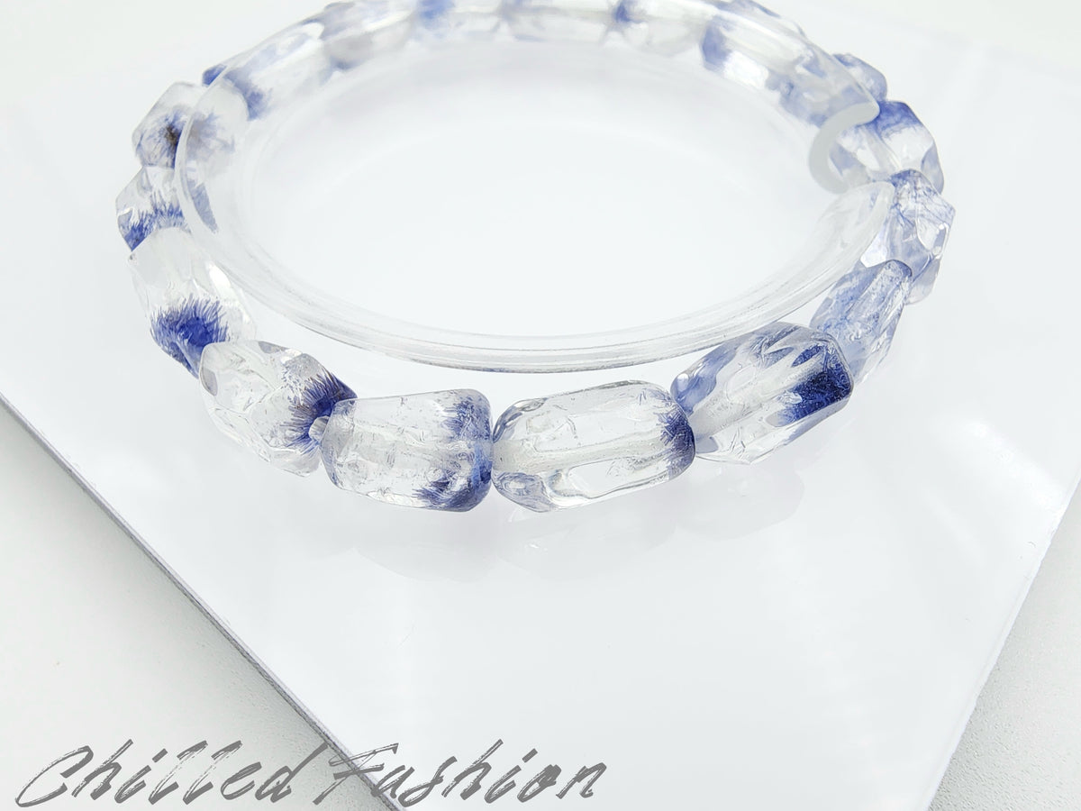 [Bracelet] Dumortierite-in-Quartz Bracelet