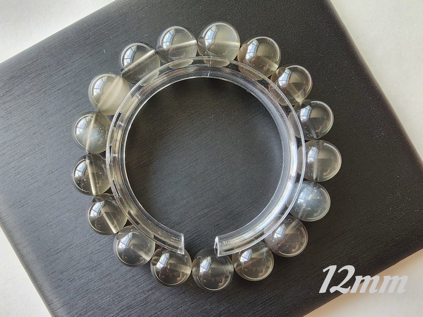 [Bracelet] Natural Black Silver Moonstone Bracelet