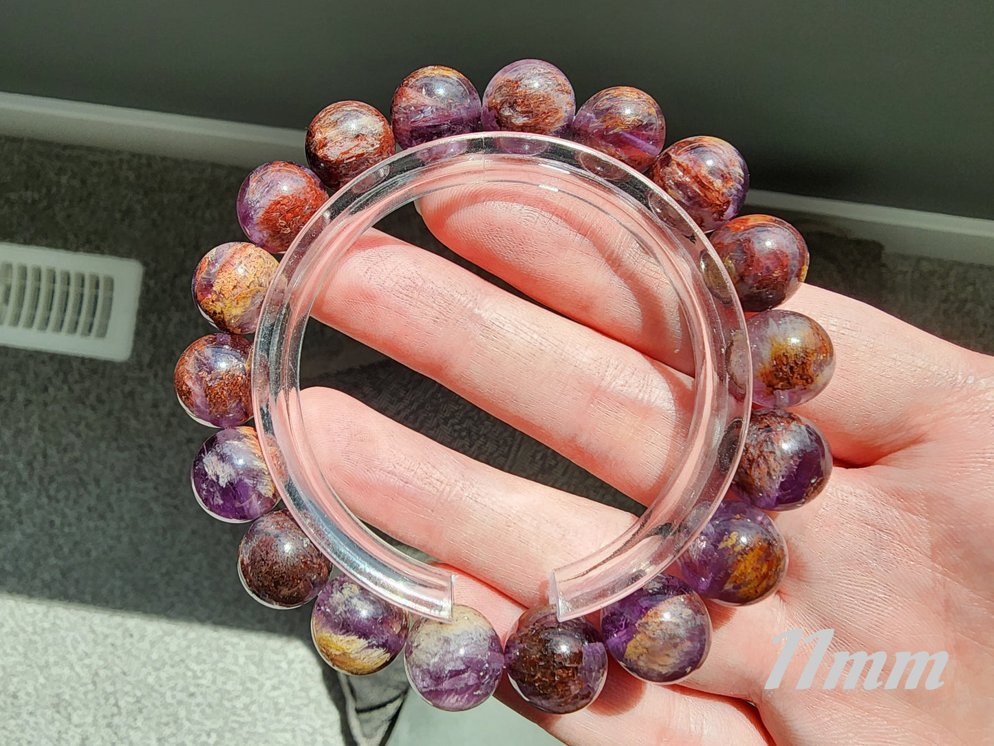 [Bracelet] Natural Purple Phantom Quartz Beaded Bracelet