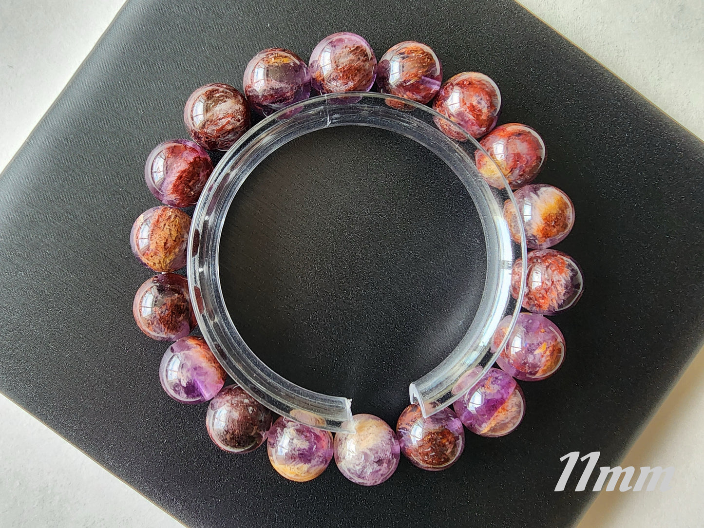 [Bracelet] Natural Purple Phantom Quartz Beaded Bracelet