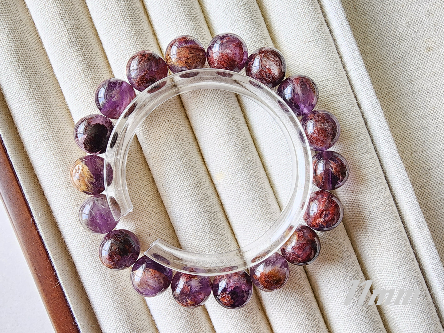 [Bracelet] Natural Purple Phantom Quartz Beaded Bracelet