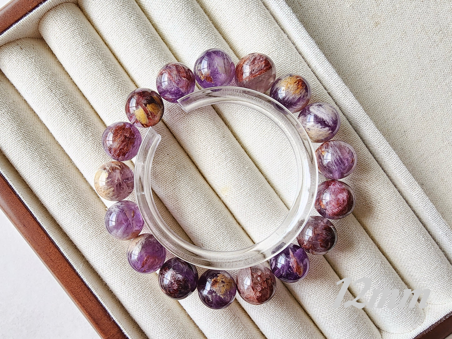 [Bracelet] Natural Purple Phantom Quartz Beaded Bracelet