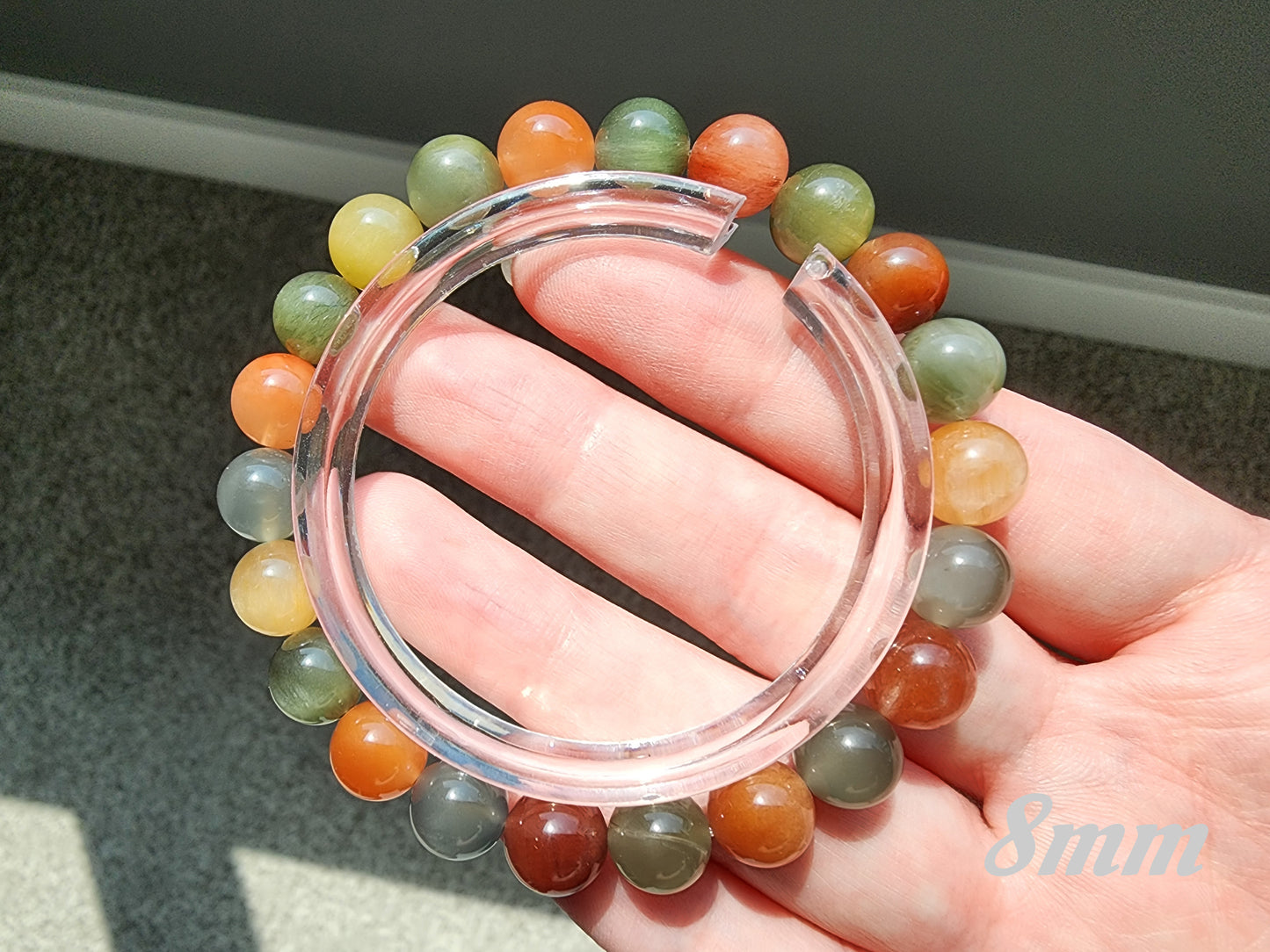 [Bracelet] Unique Harmony: Rabbit Hair Quartz 兔毛 Bracelet with Multicolored Beads