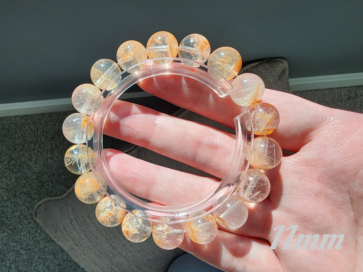 [Bracelet] Natural Orange Phantom Quartz Bracelet