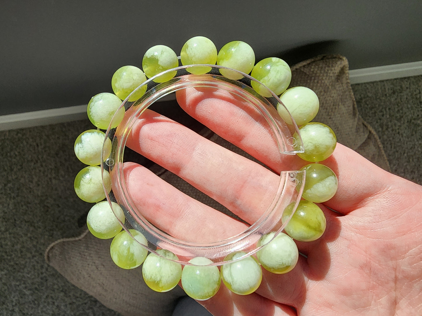 [Bracelet] Natural 11mm Serpentine Jade Bracelet