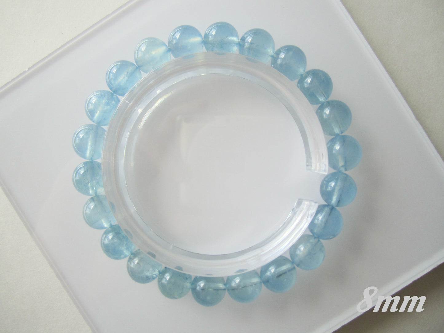 [Bracelet] Natural Crackle Aquamarine Bracelet