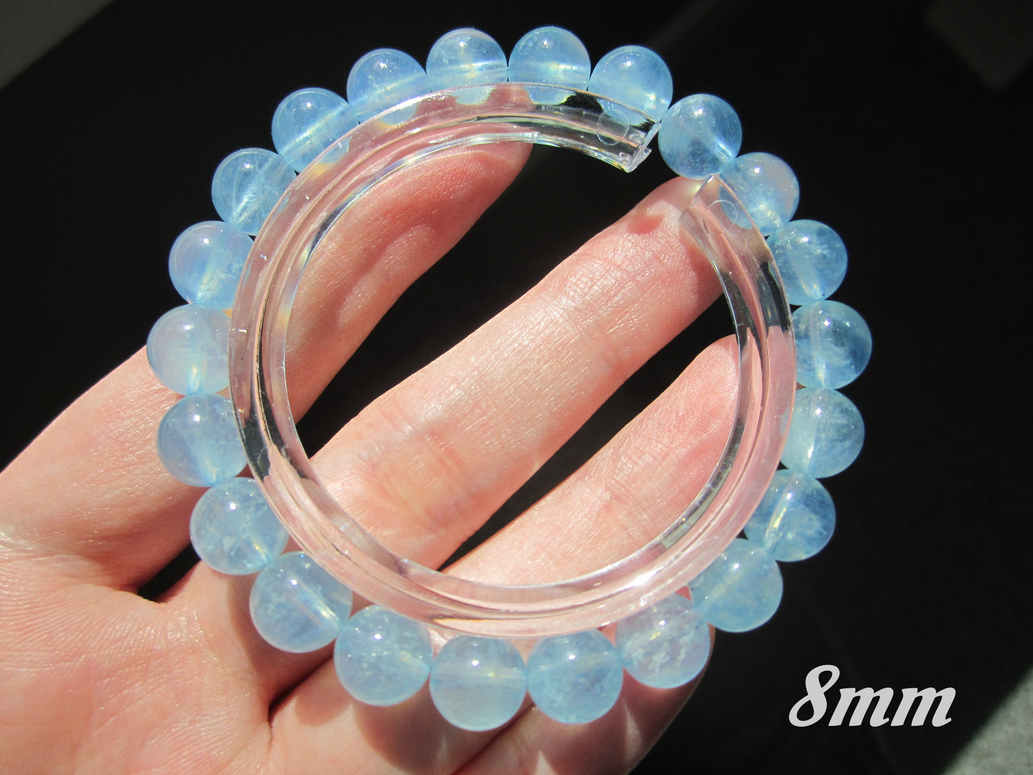 [Bracelet] Natural Crackle Aquamarine Bracelet