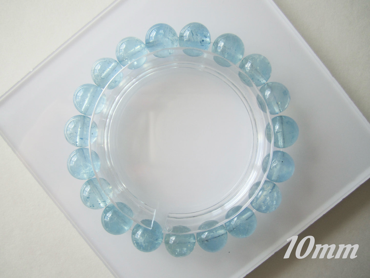 [Bracelet] Natural Crackle Aquamarine Bracelet