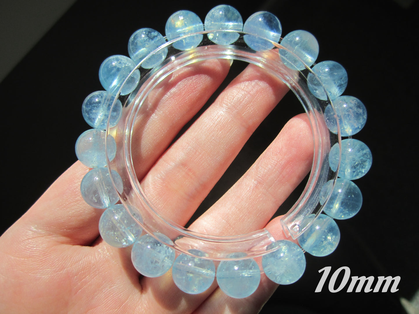 [Bracelet] Natural Crackle Aquamarine Bracelet