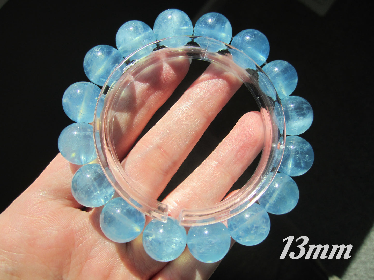 [Bracelet] Natural Crackle Aquamarine Bracelet