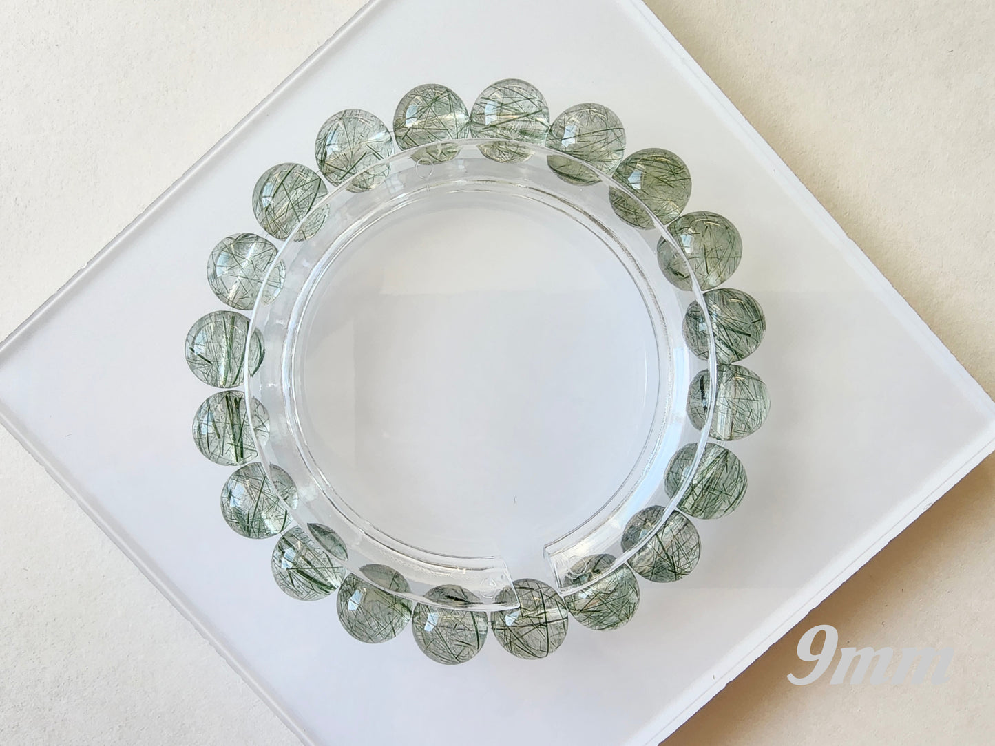 [Bracelet] Natural Green Rutilated Quartz Bracelet