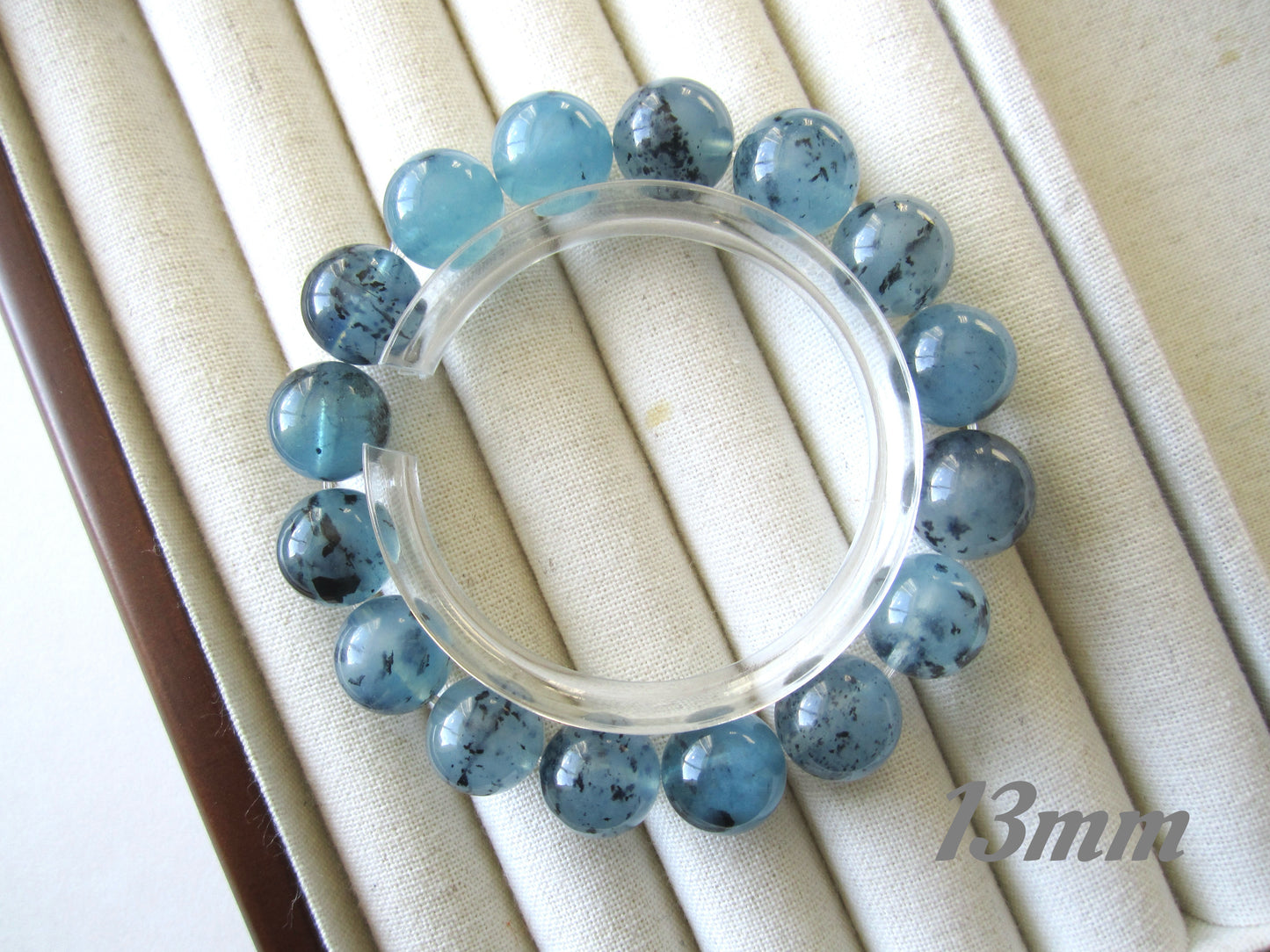 [Bracelet] Genuine Aquamarine and Black Tourmaline Crystal Bracelet - Energy Balancing Jewelry