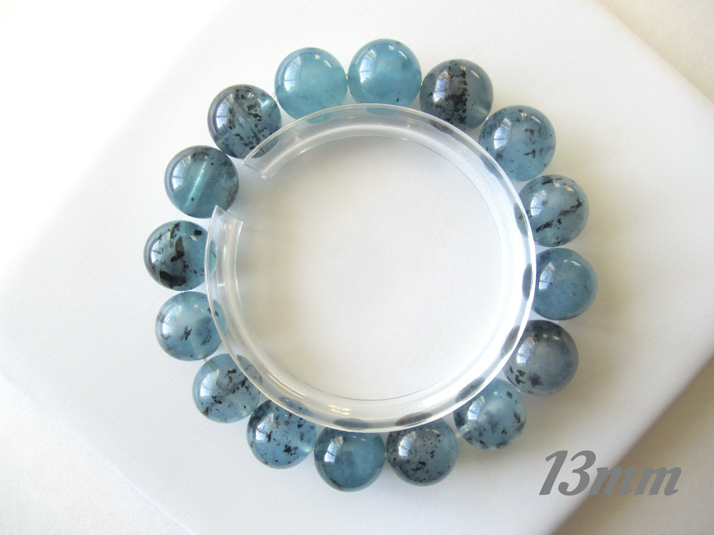 [Bracelet] Genuine Aquamarine and Black Tourmaline Crystal Bracelet - Energy Balancing Jewelry