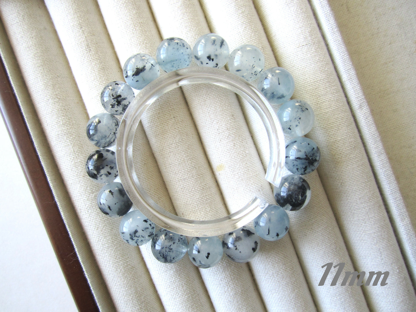 [Bracelet] Genuine Aquamarine and Black Tourmaline Crystal Bracelet - Energy Balancing Jewelry