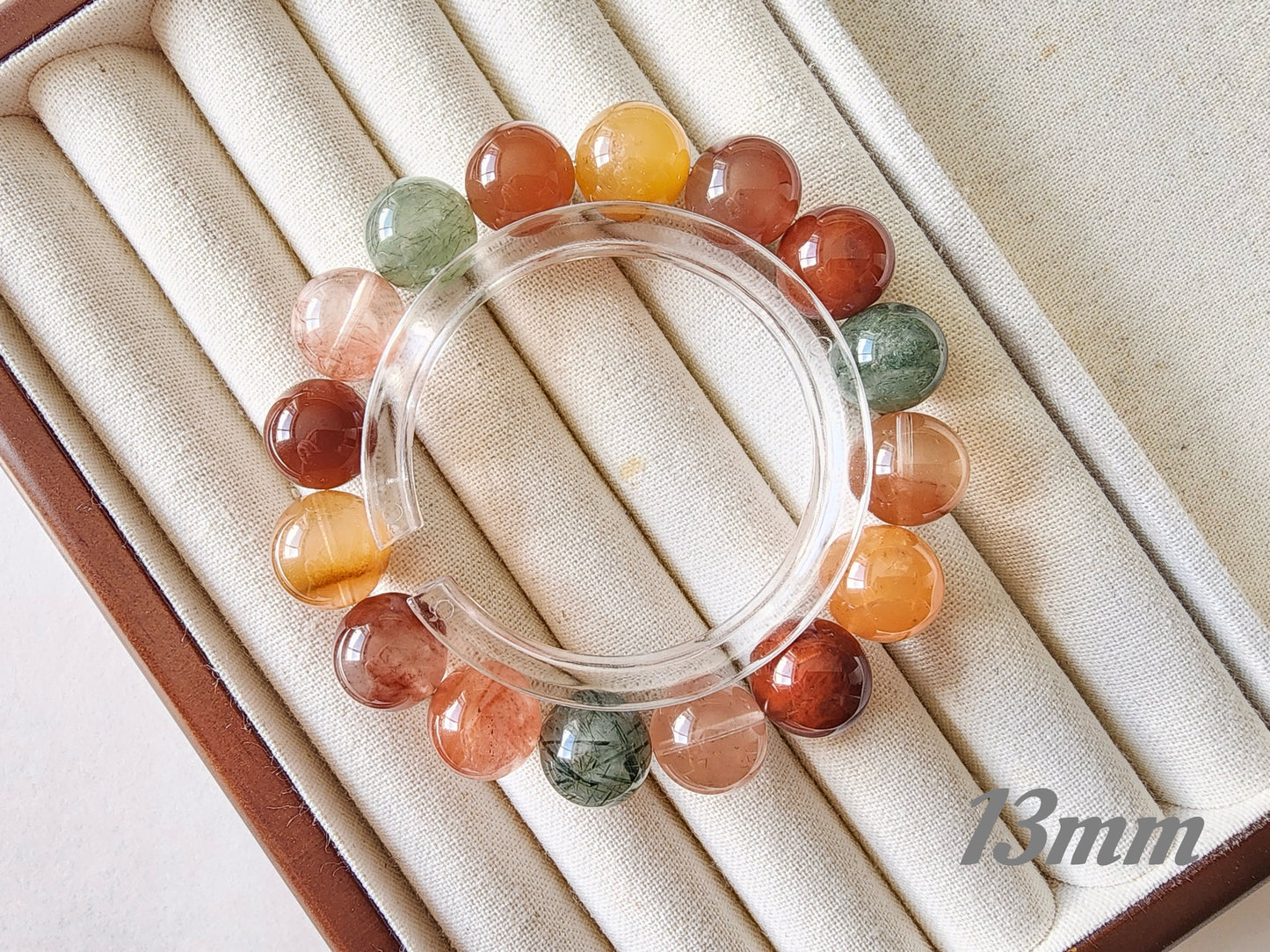 [Bracelet] Colorful Rabbit Hair Quartz Bracelet - A Radiant Trio of Happiness, Prosperity, and Longevity 福禄寿兔毛