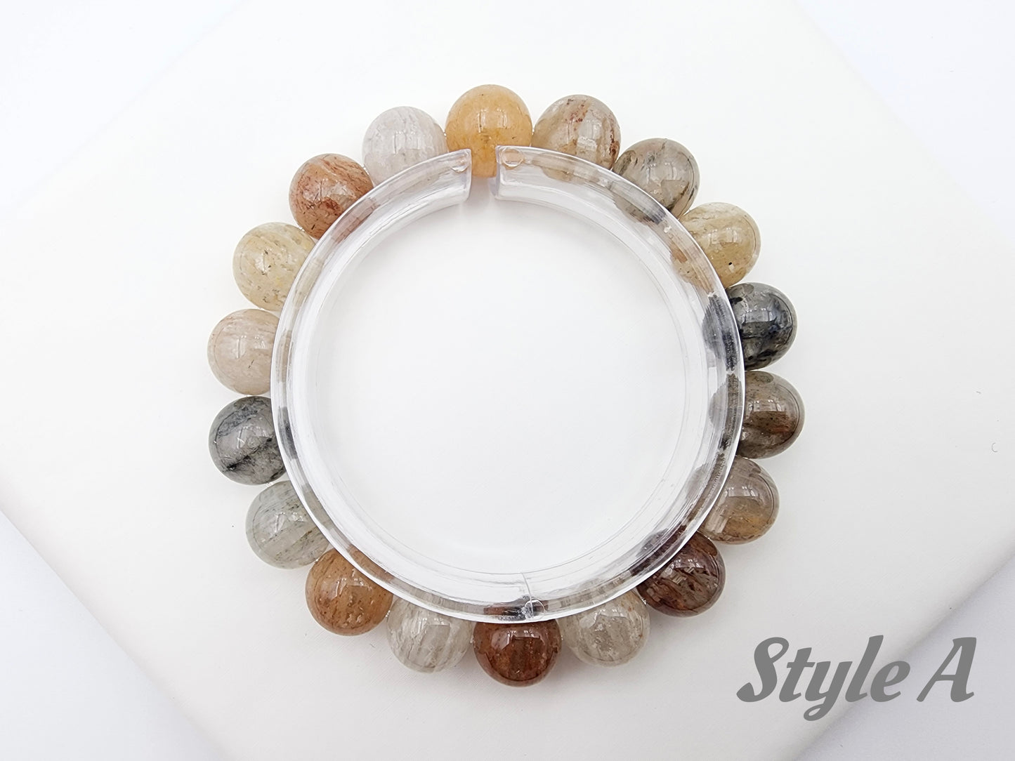 [Bracelet] 11mm Colorful Phantom Quartz Bracelet