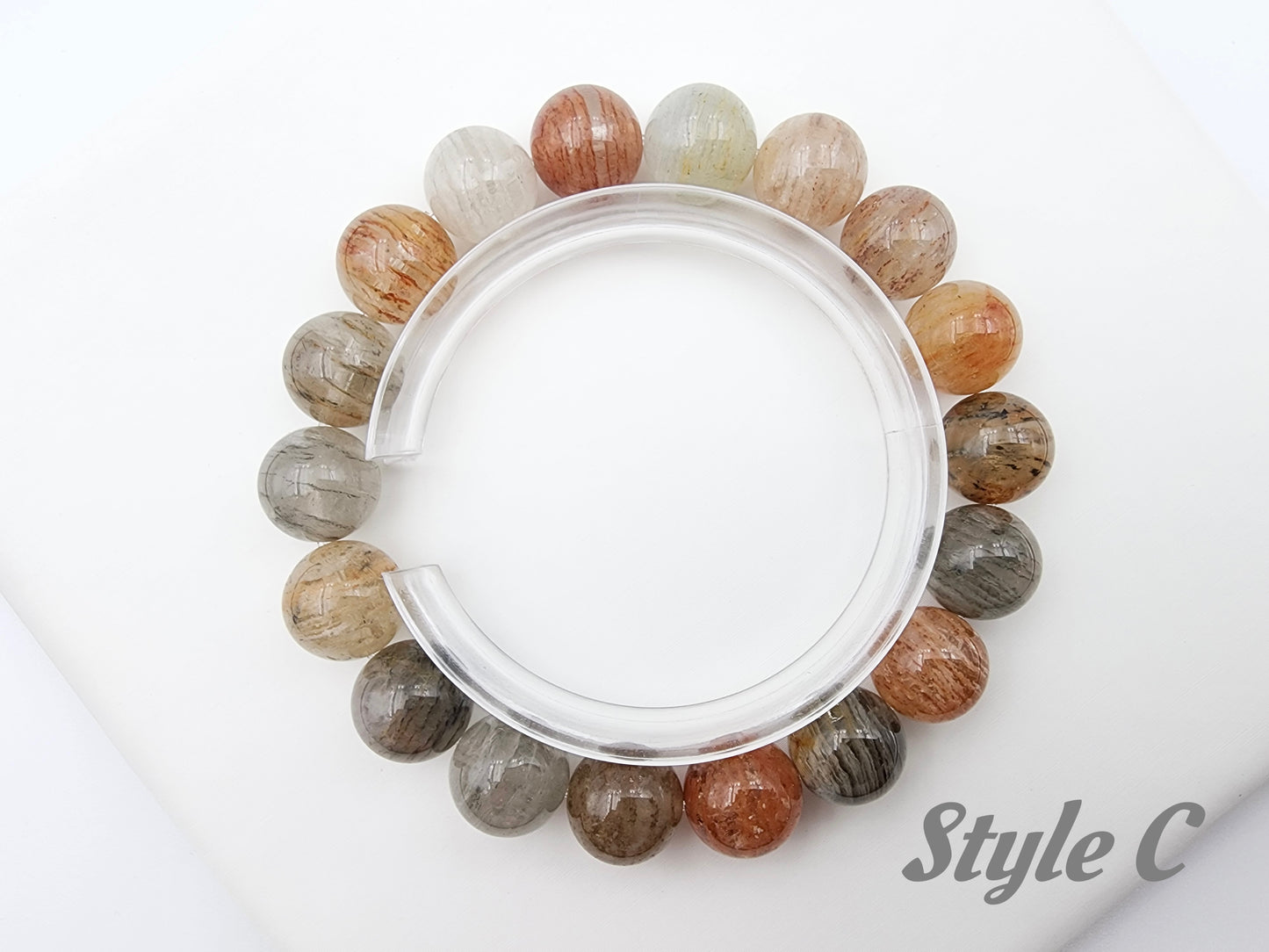 [Bracelet] 11mm Colorful Phantom Quartz Bracelet