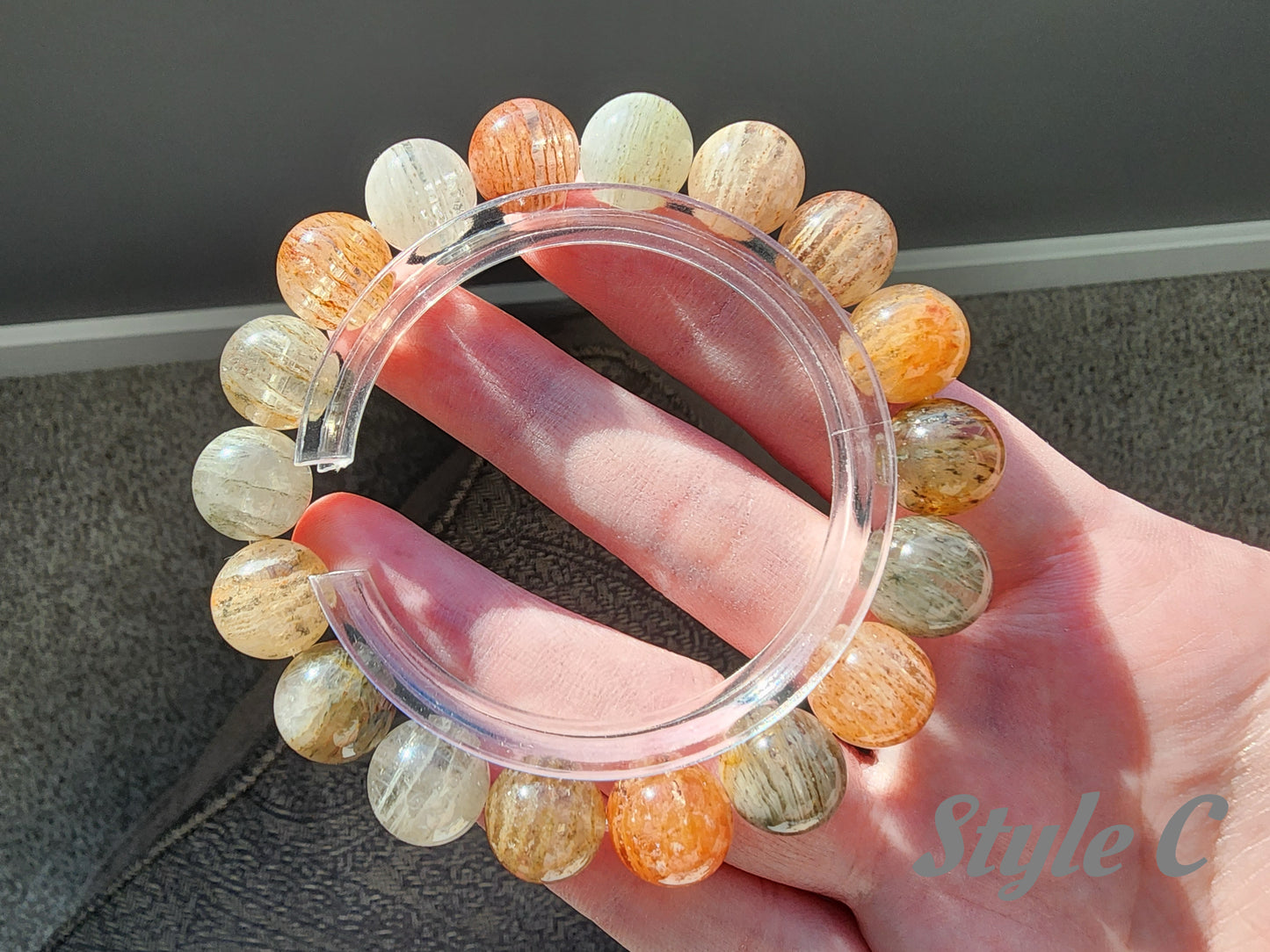 [Bracelet] 11mm Colorful Phantom Quartz Bracelet