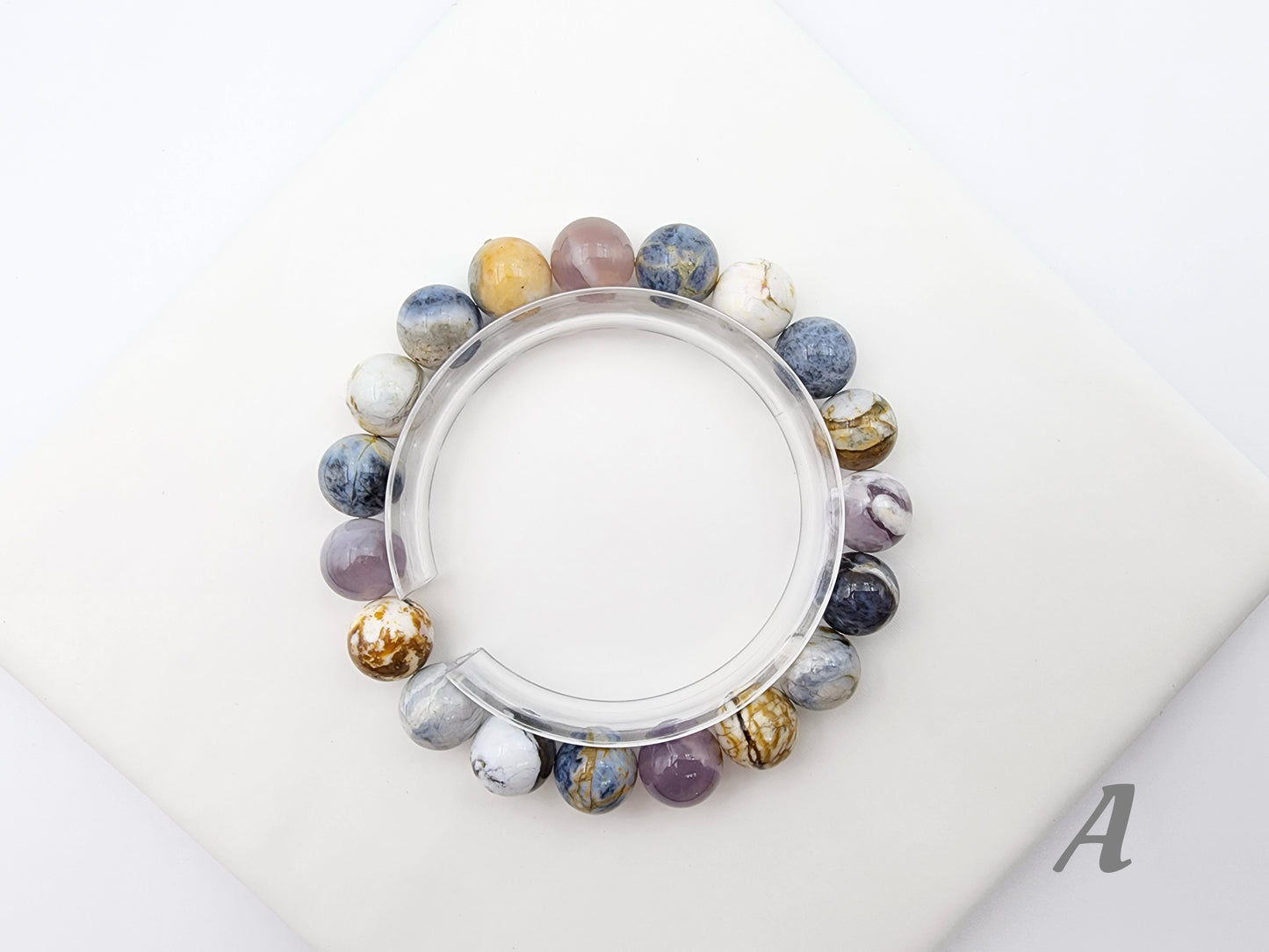 [Bracelet] 10mm Multicolored Blue Opal Bracelet