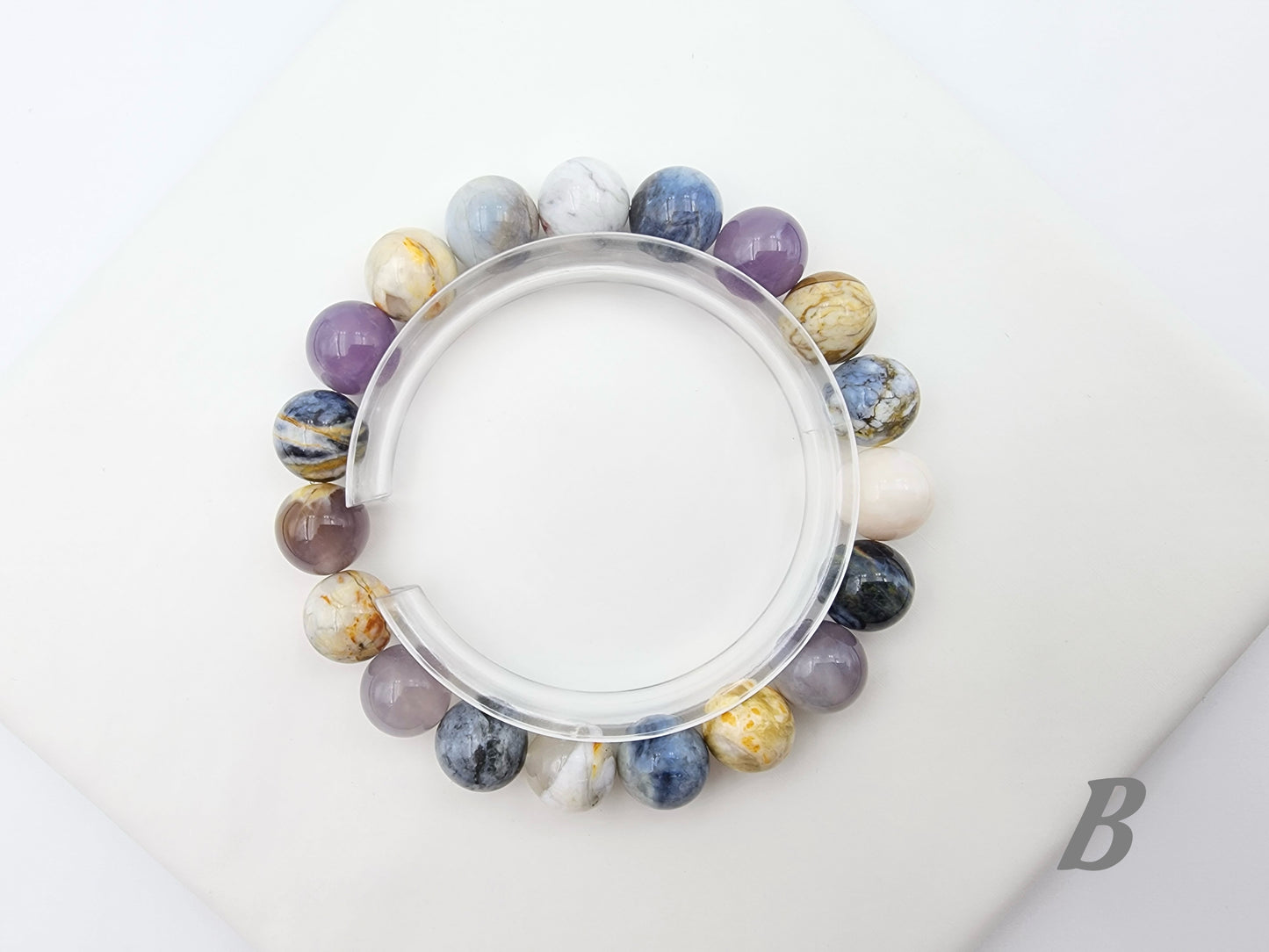 [Bracelet] 10mm Multicolored Blue Opal Bracelet