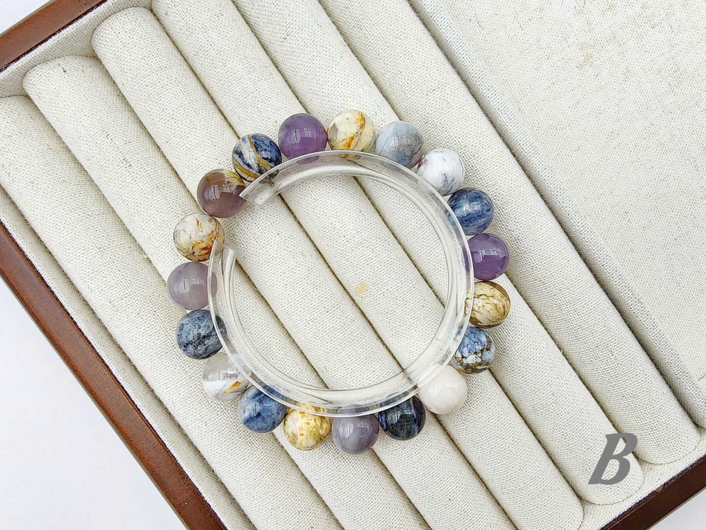 [Bracelet] 10mm Multicolored Blue Opal Bracelet