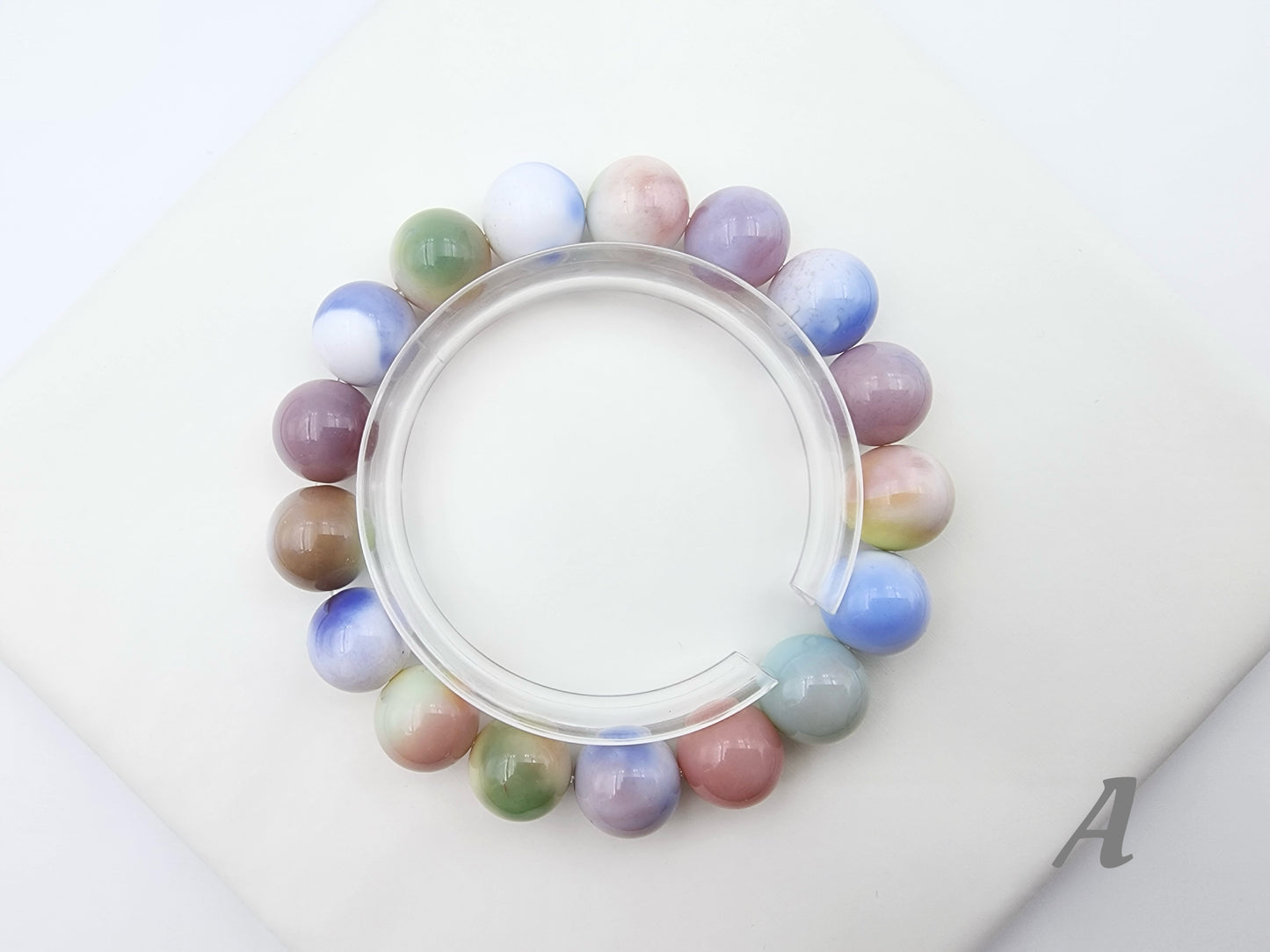 [Bracelet] 12mm Multicolor Agate Bracelet