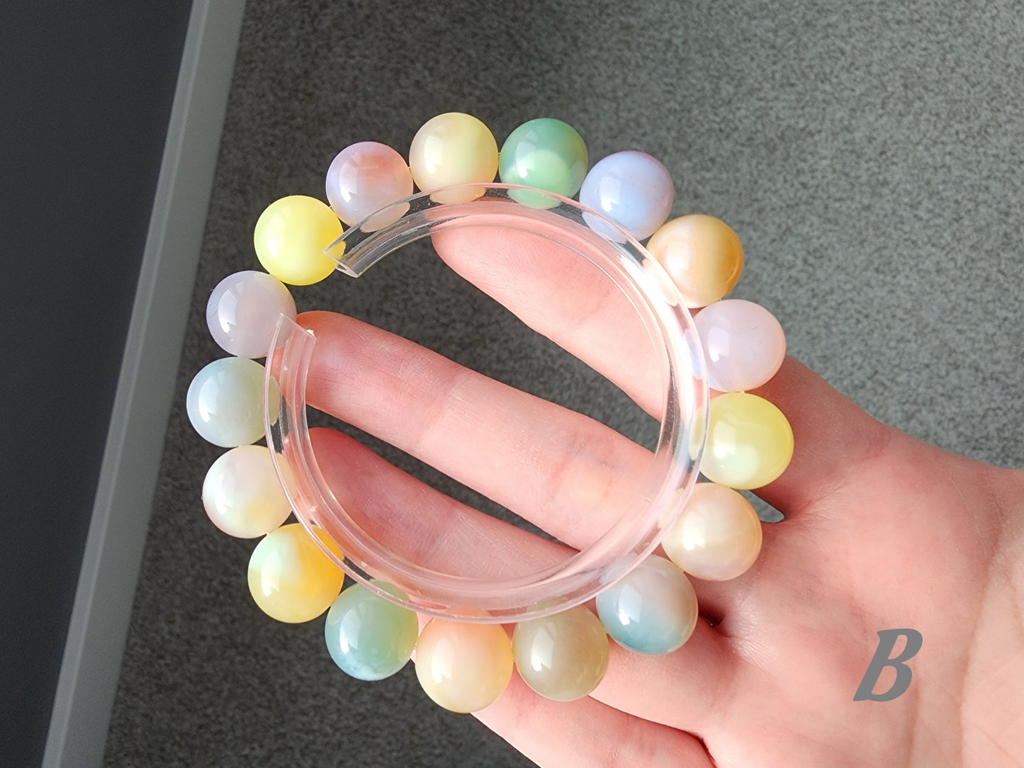 [Bracelet] 12mm Multicolor Agate Bracelet