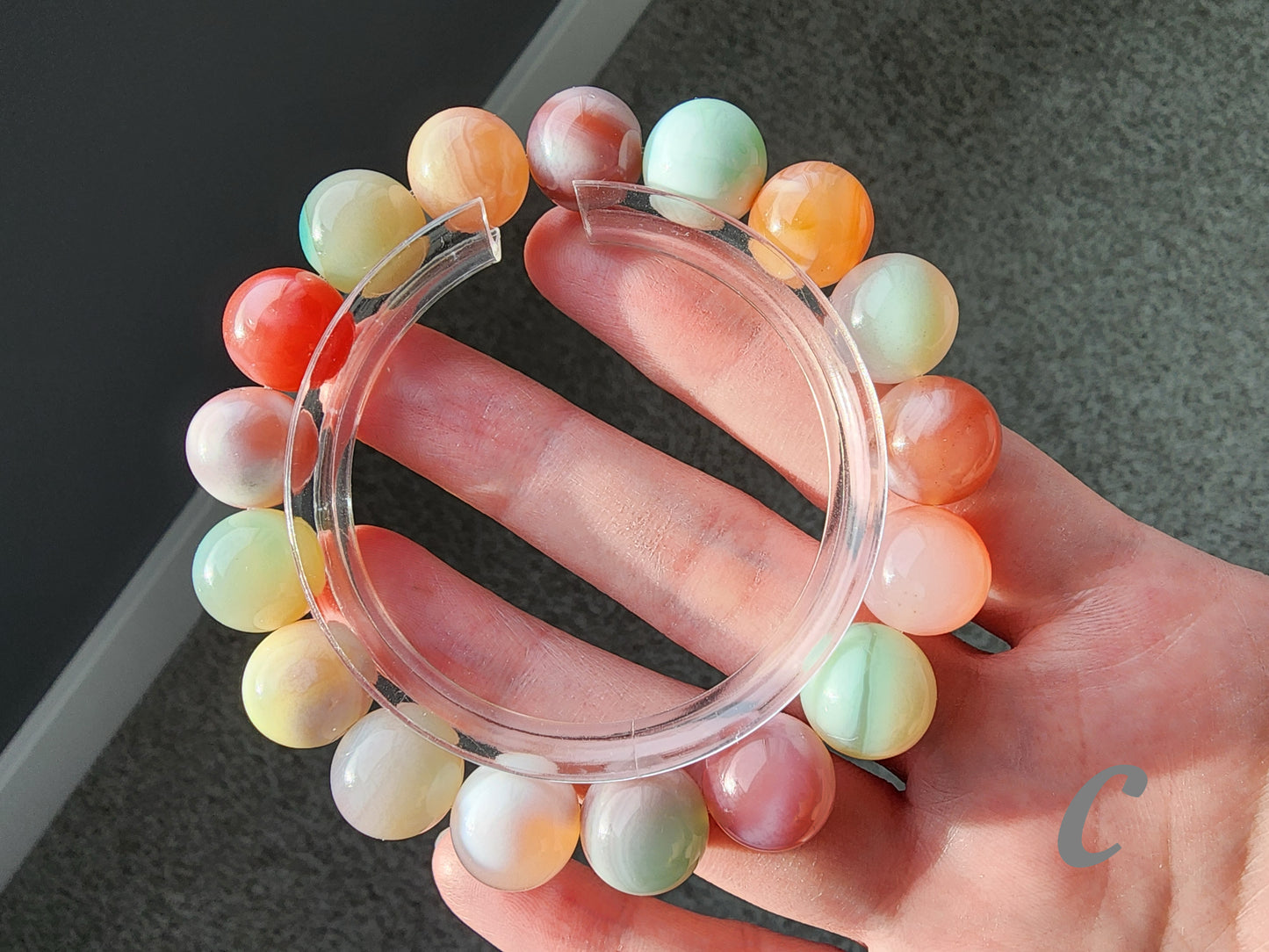 [Bracelet] 12mm Multicolor Agate Bracelet