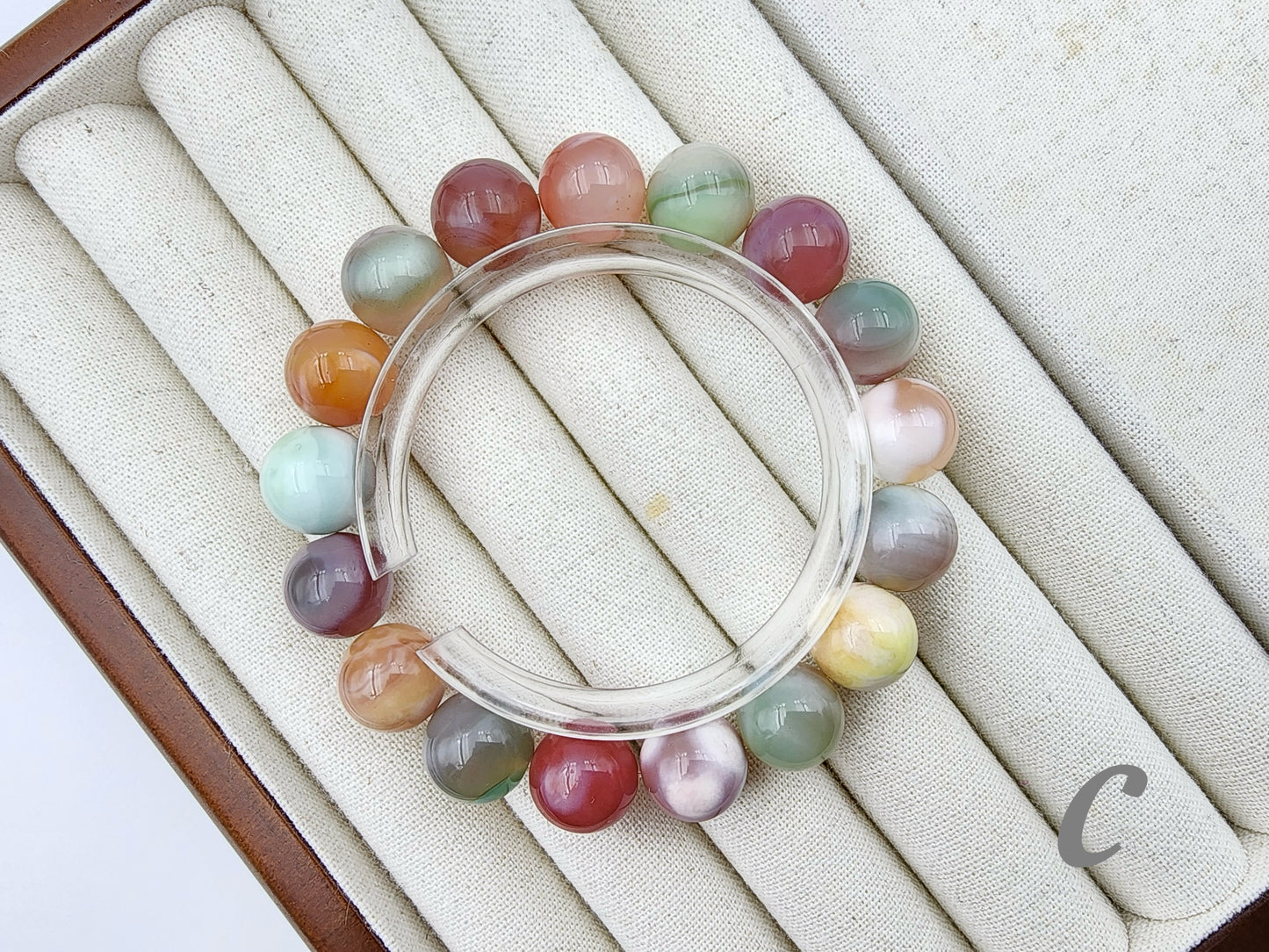 [Bracelet] 12mm Multicolor Agate Bracelet