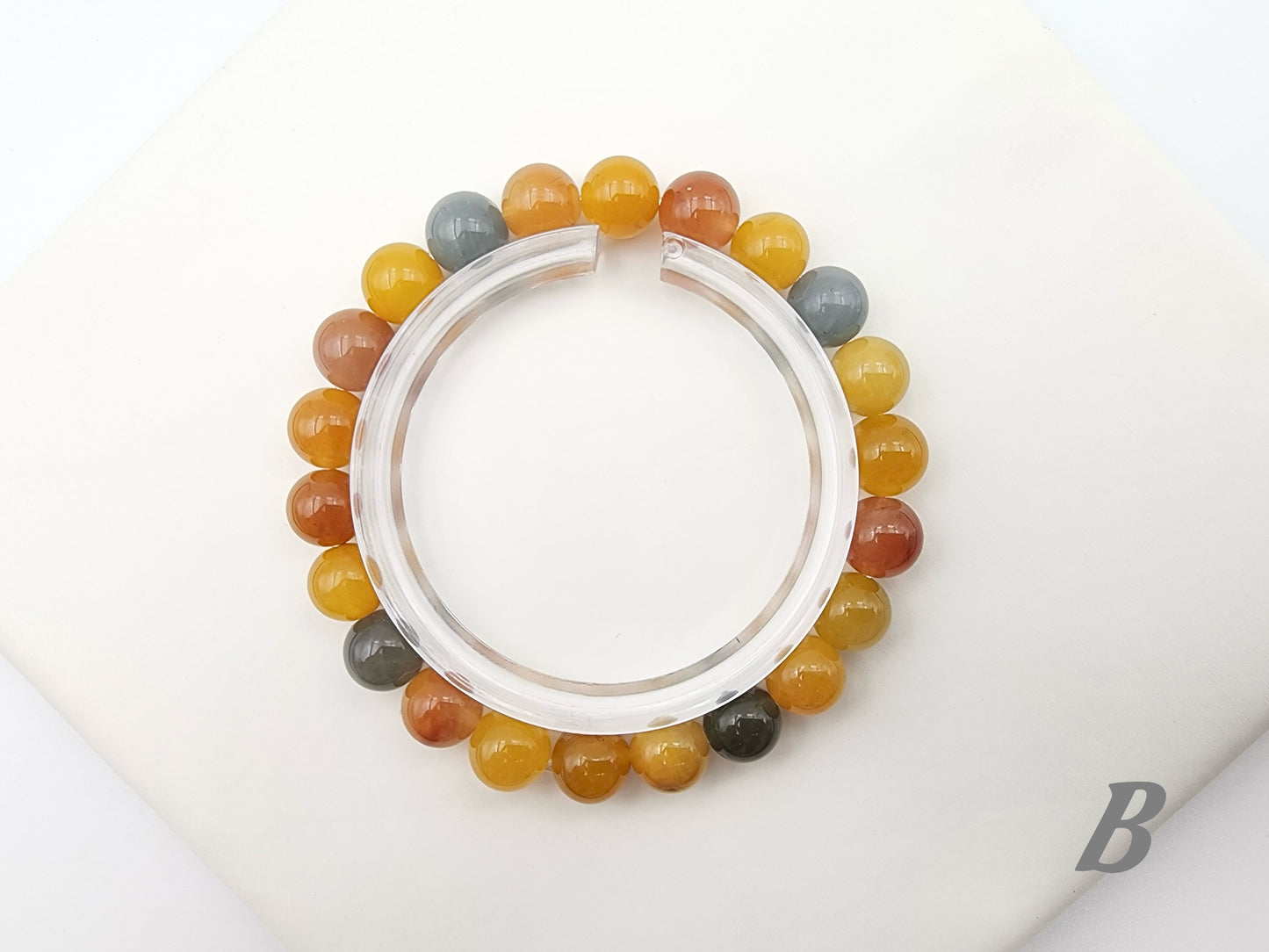 [Bracelet] 8mm Multicolored Rabbit Hair Quartz Bracelet