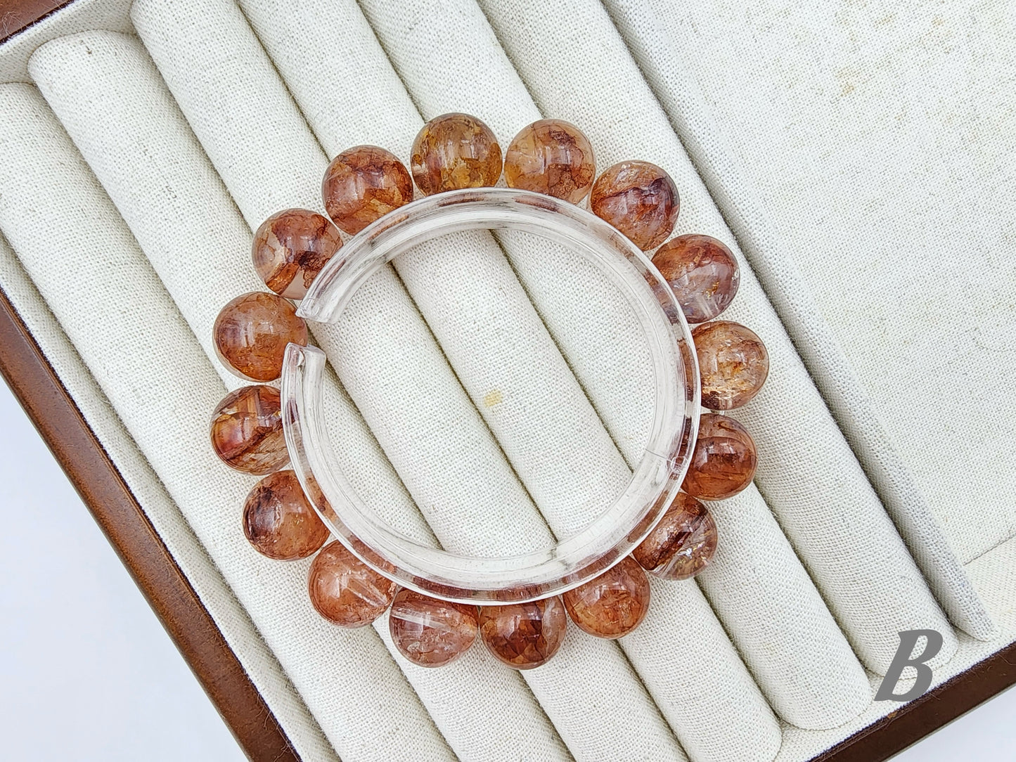 [Bracelet] Elegant 13mm Red Hematoid Quartz 红胶花 Bracelet - Healing Crystal Jewelry