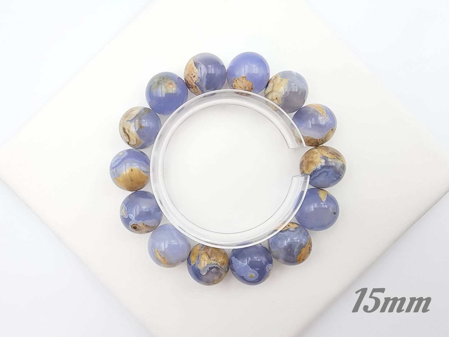 [Bracelet] Natural Argentinian Blue Chalcedony Bracelet
