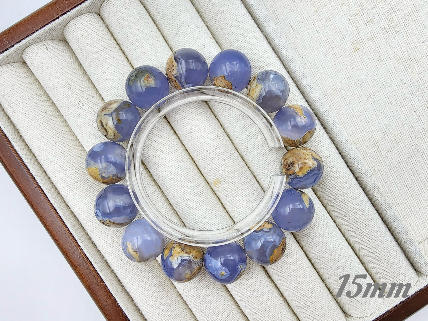 [Bracelet] Natural Argentinian Blue Chalcedony Bracelet