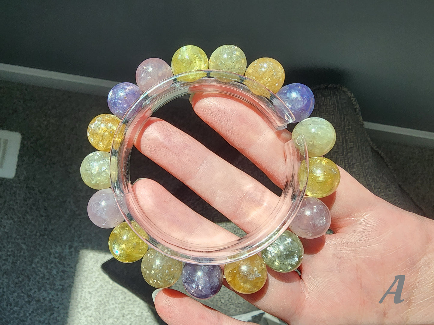 [Bracelet] Natural 12mm Rainbow Lepidolite Bracelet