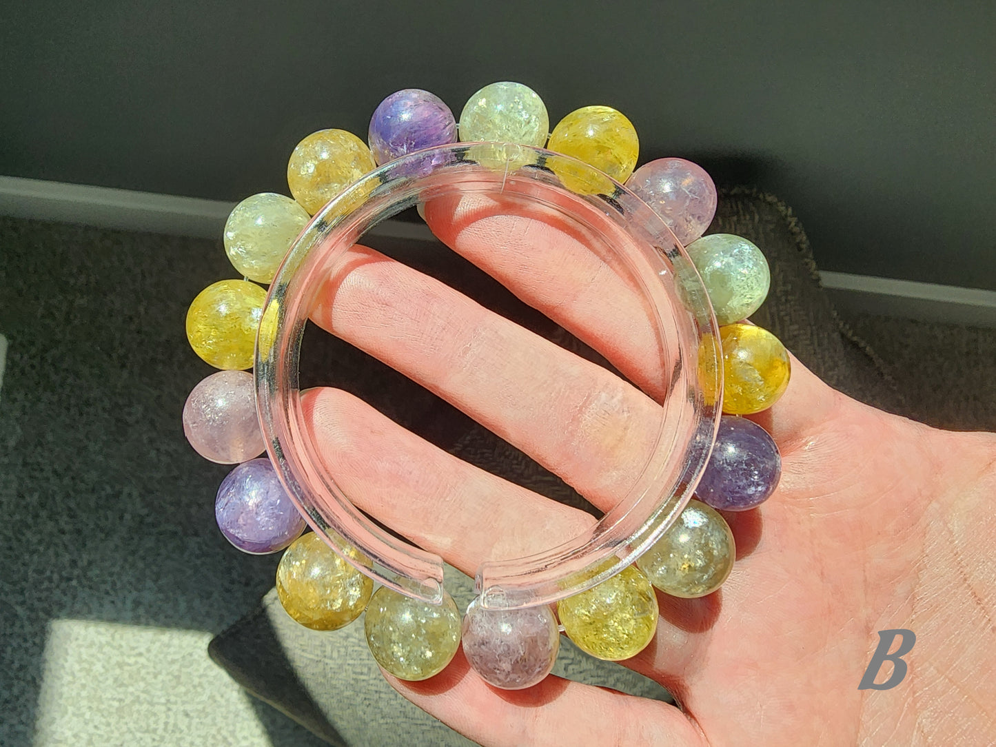 [Bracelet] Natural 12mm Rainbow Lepidolite Bracelet