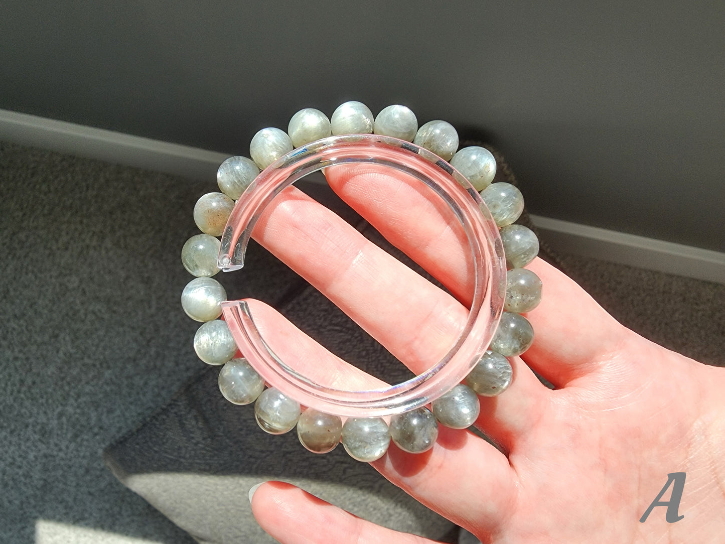 [Bracelet] 8mm Green Starlight Sunstone Bracelet