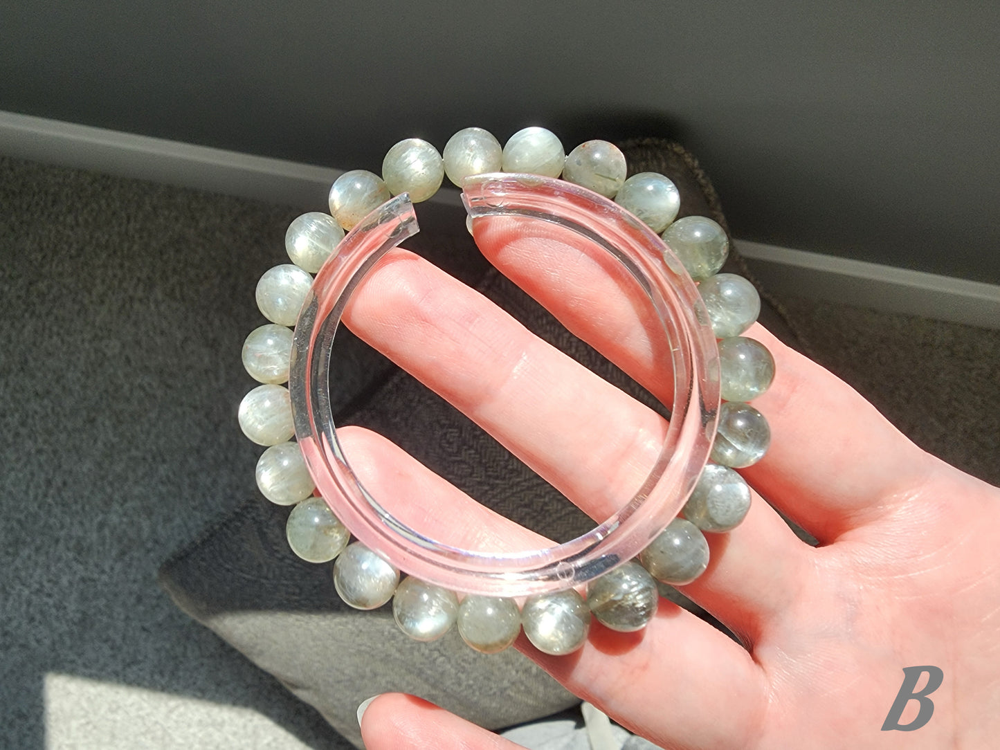 [Bracelet] 8mm Green Starlight Sunstone Bracelet