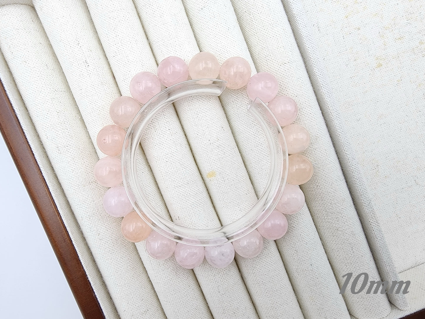 [Bracelet] Blush Dreams: Pink Morganite Round Bead Bracelet