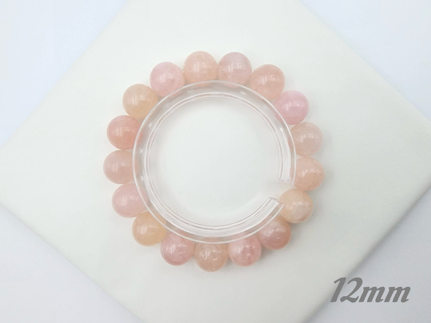 [Bracelet] Blush Dreams: Pink Morganite Round Bead Bracelet