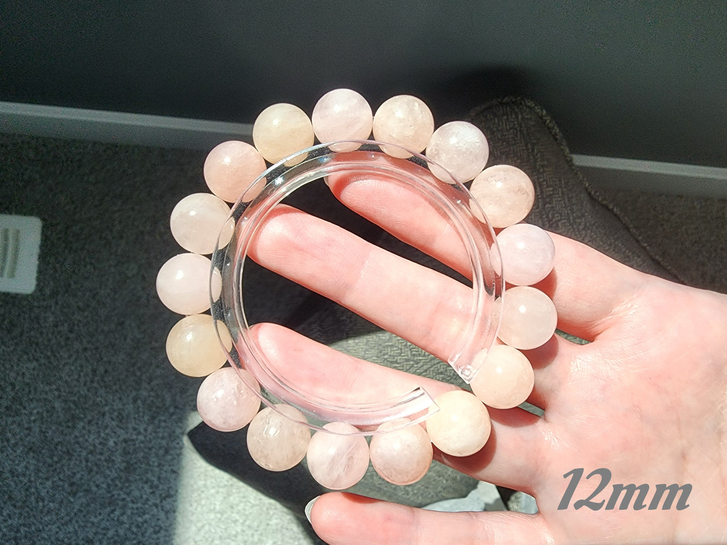 [Bracelet] Blush Dreams: Pink Morganite Round Bead Bracelet