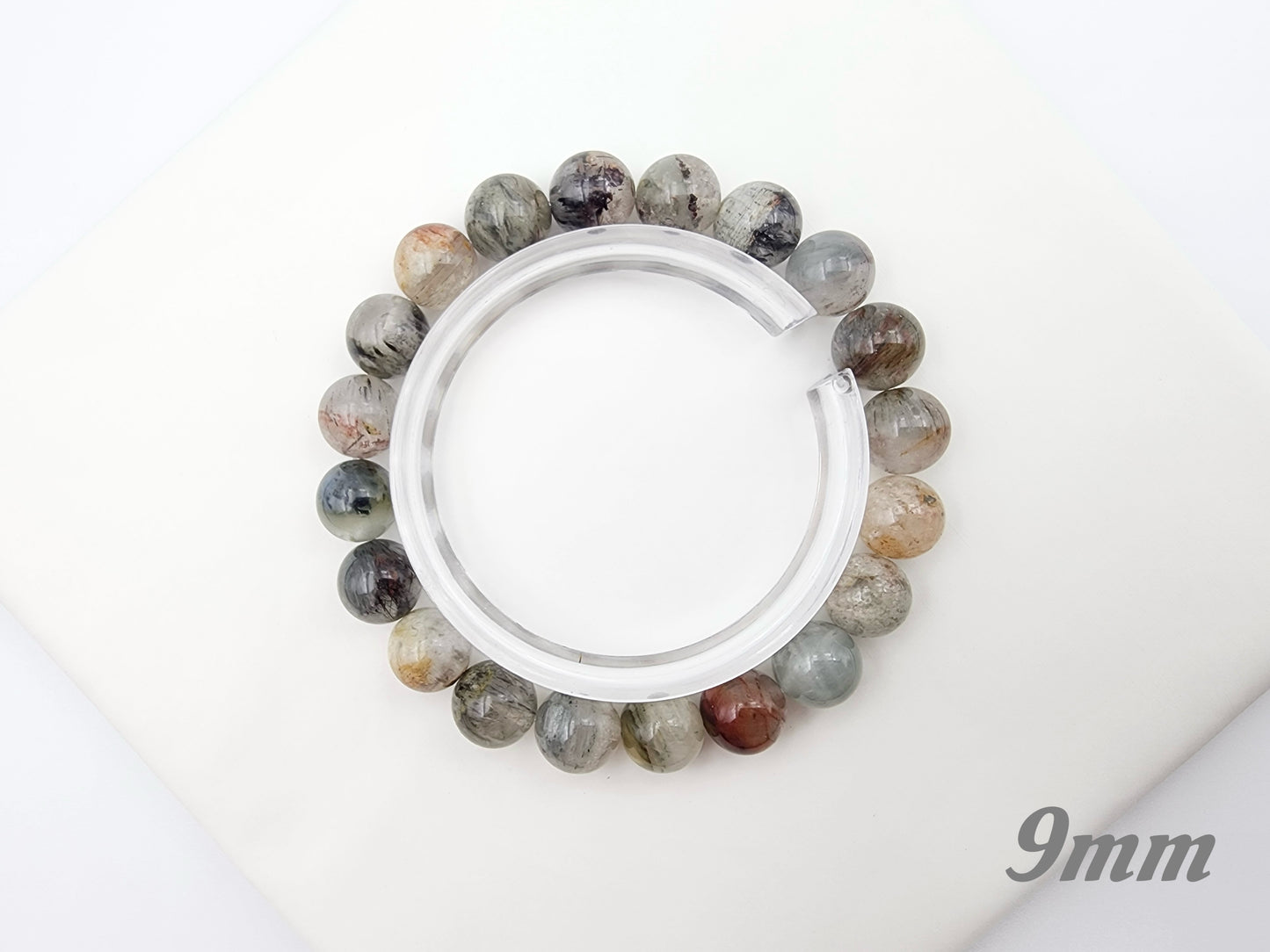 [Bracelet] Phantom Quartz with Rutile Inclusions Bracelet