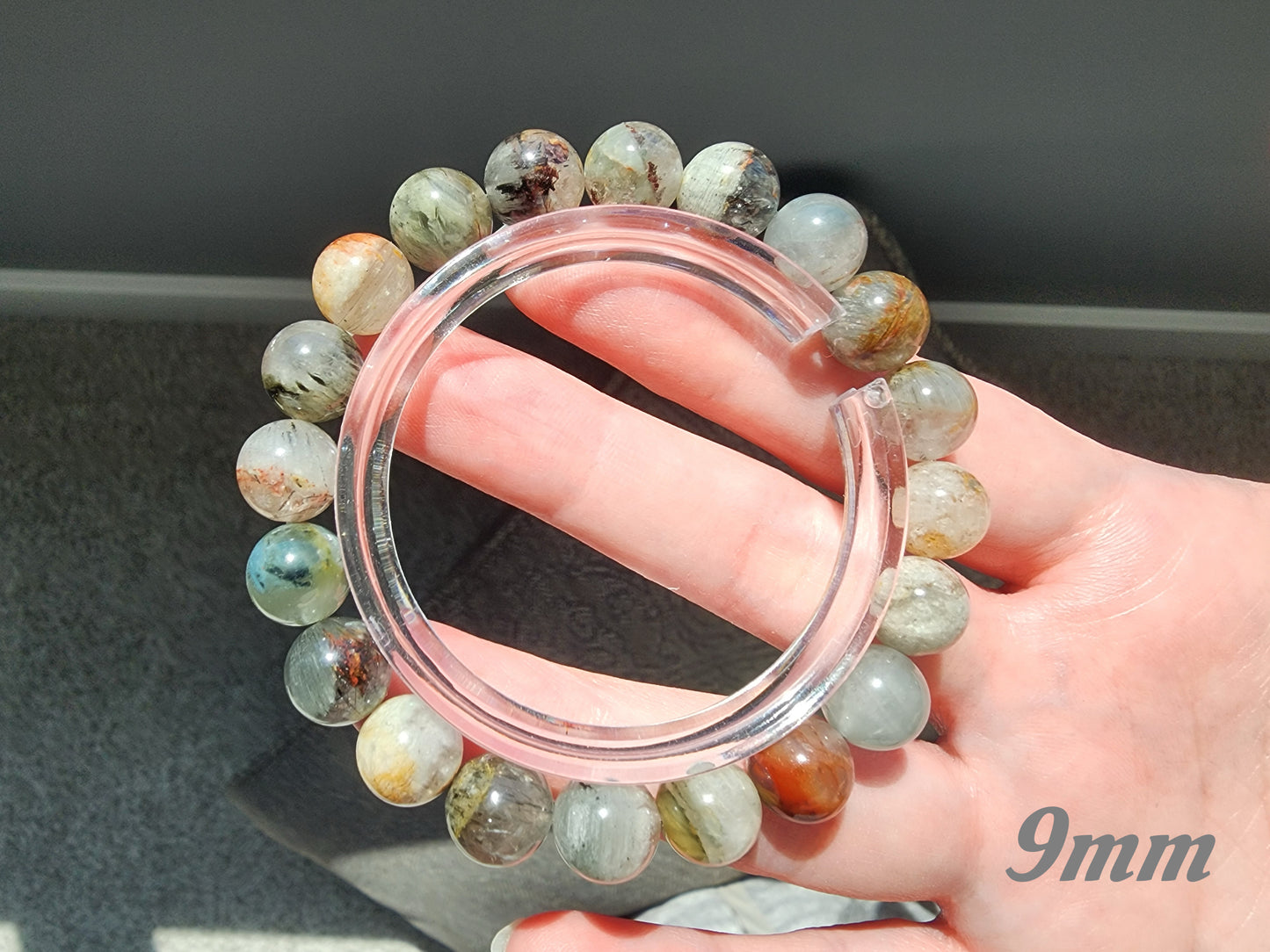 [Bracelet] Phantom Quartz with Rutile Inclusions Bracelet