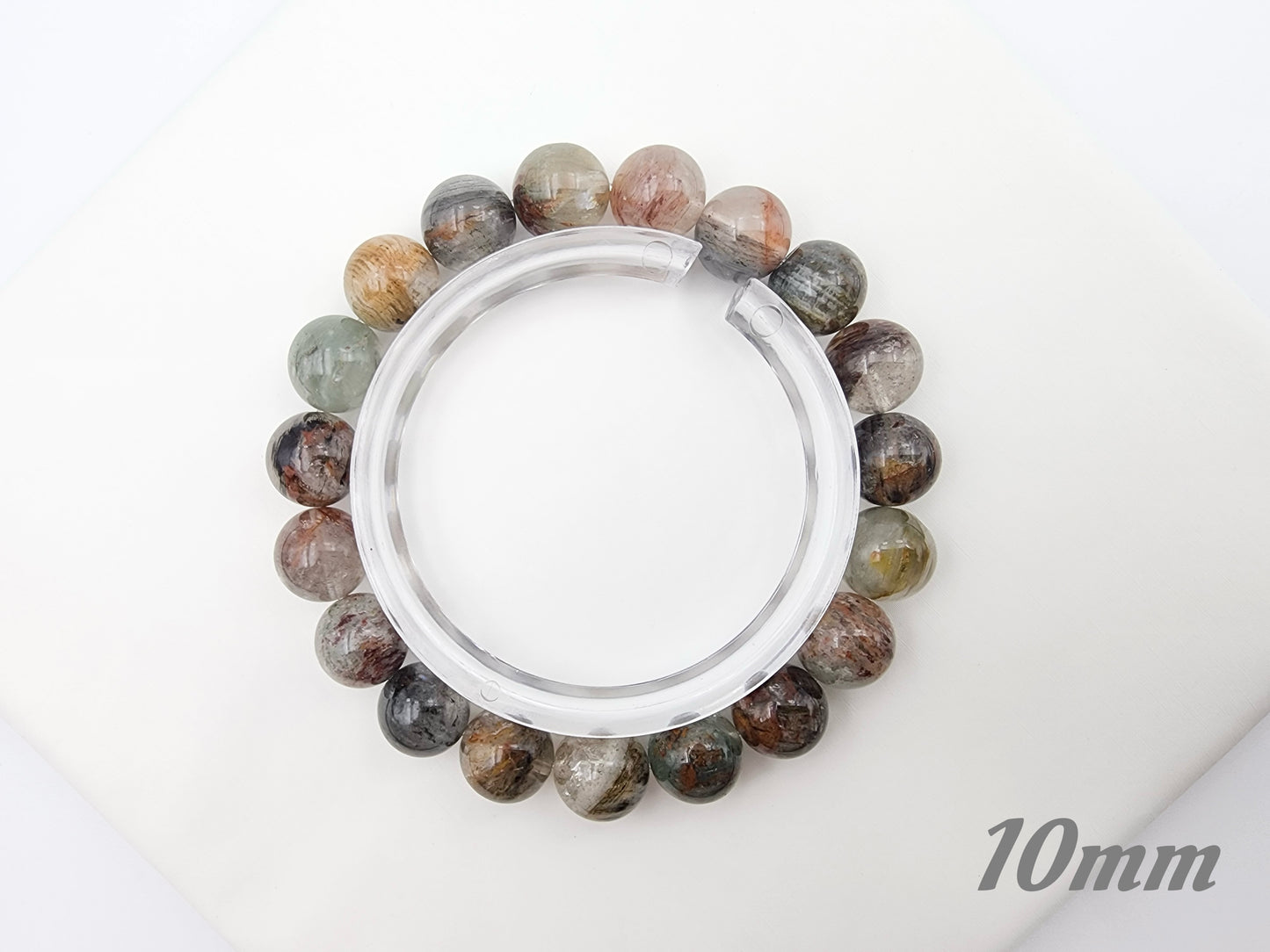 [Bracelet] Phantom Quartz with Rutile Inclusions Bracelet