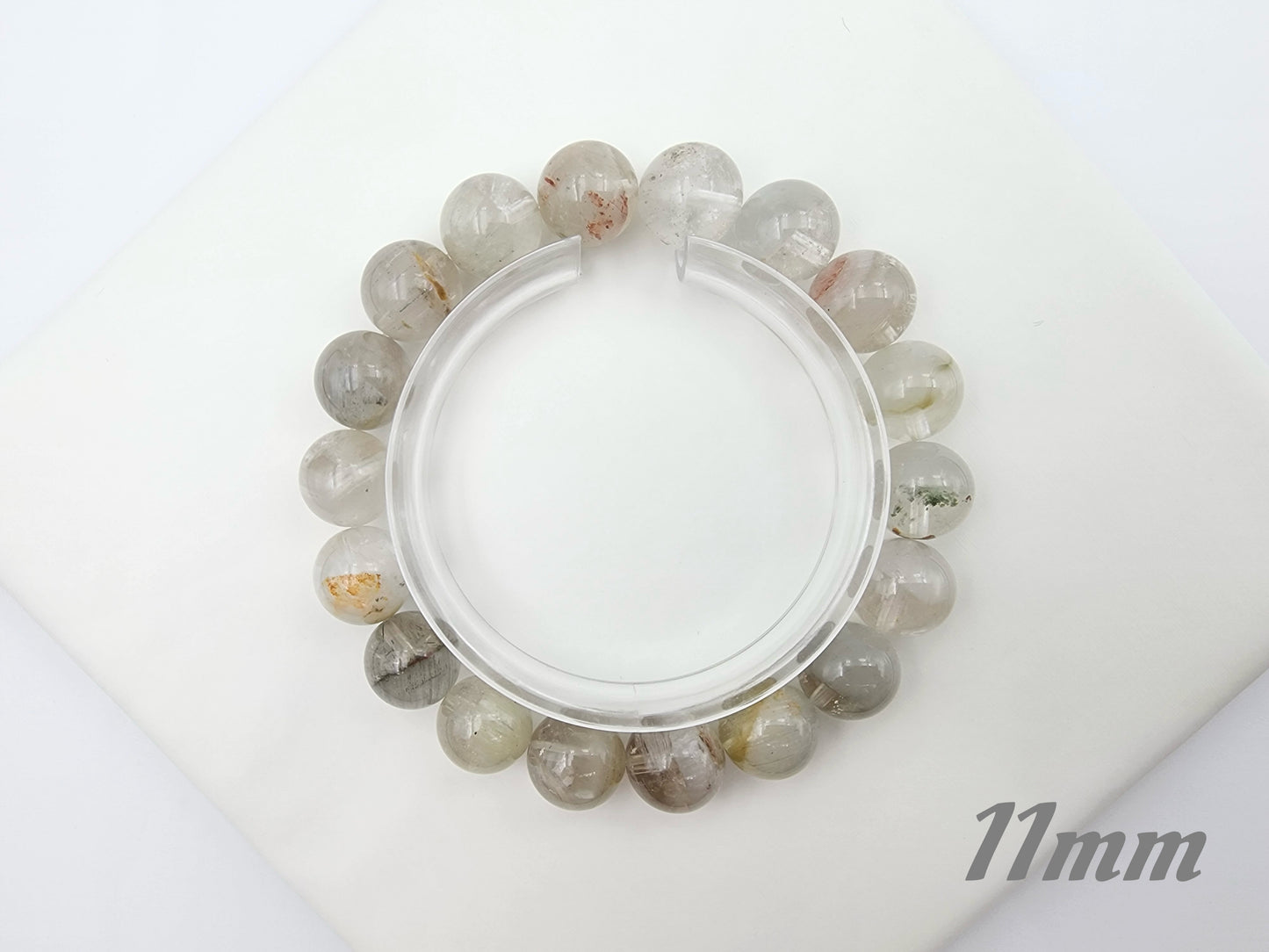 [Bracelet] Phantom Quartz with Rutile Inclusions Bracelet