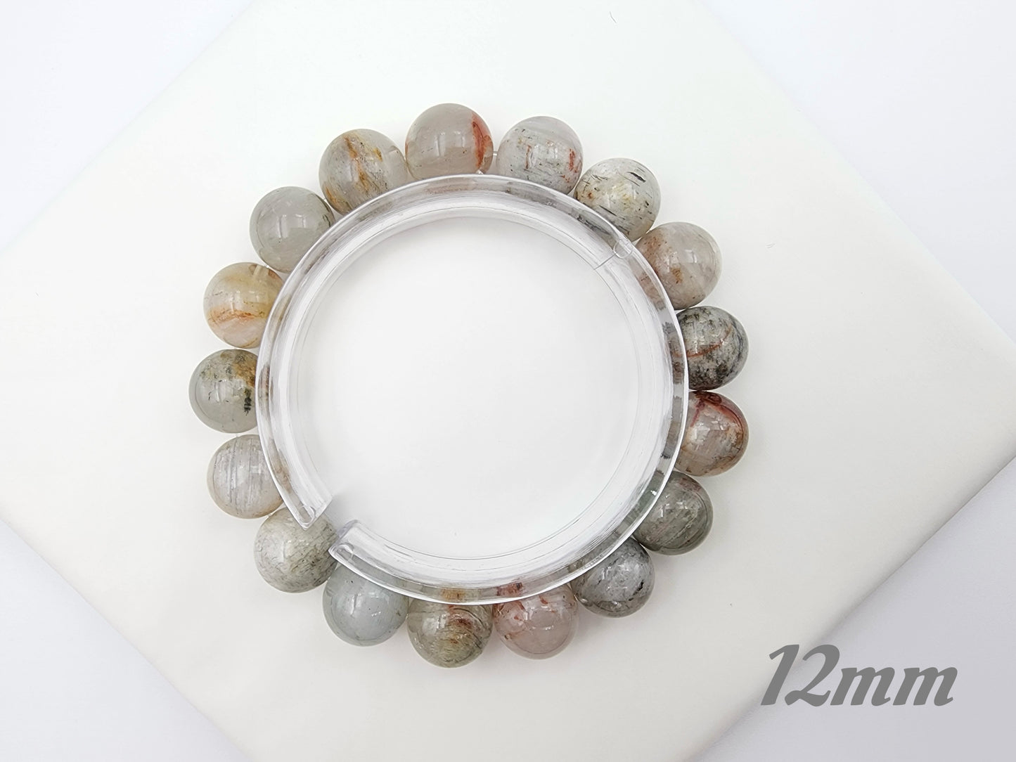 [Bracelet] Phantom Quartz with Rutile Inclusions Bracelet