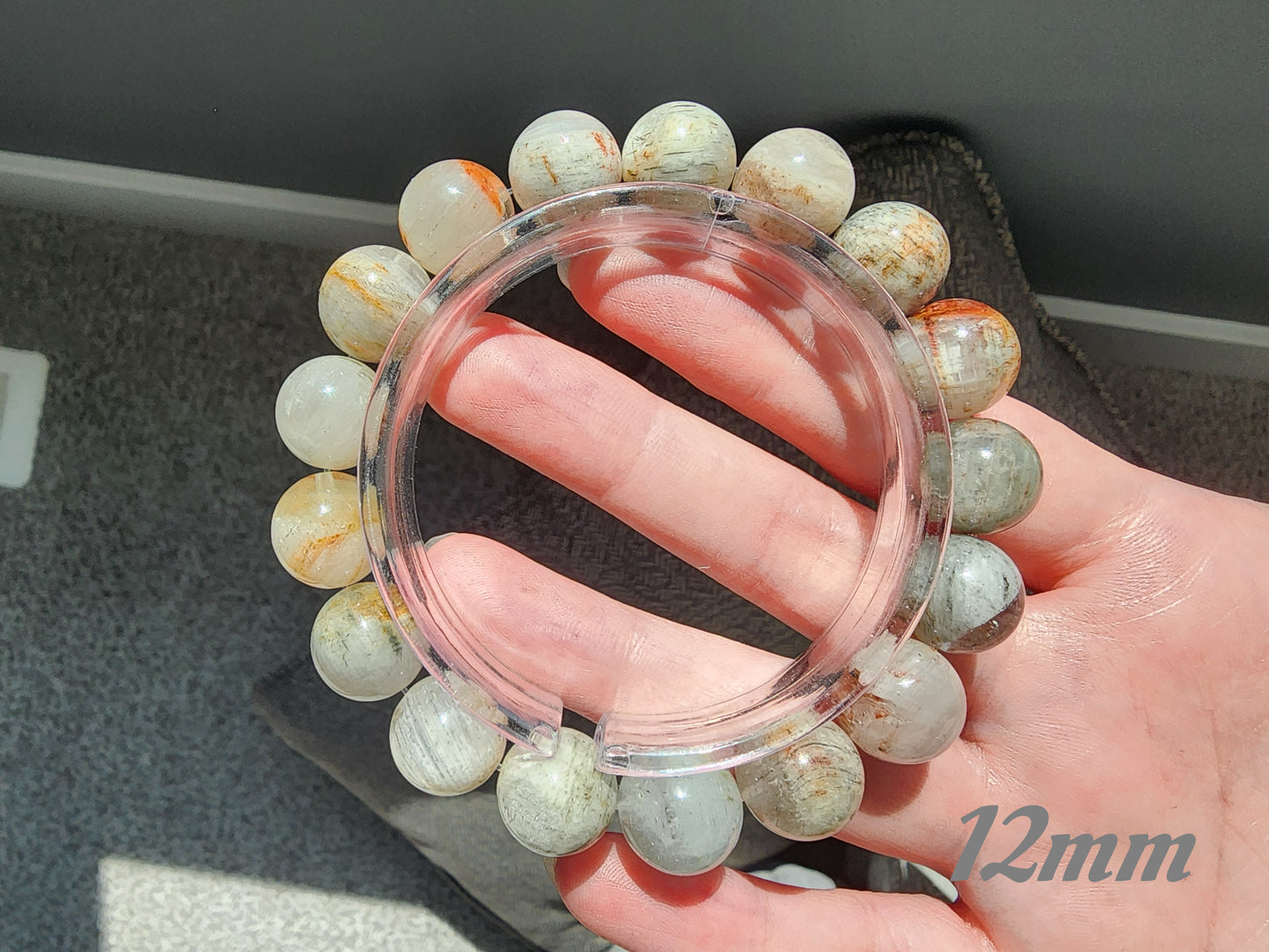 [Bracelet] Phantom Quartz with Rutile Inclusions Bracelet