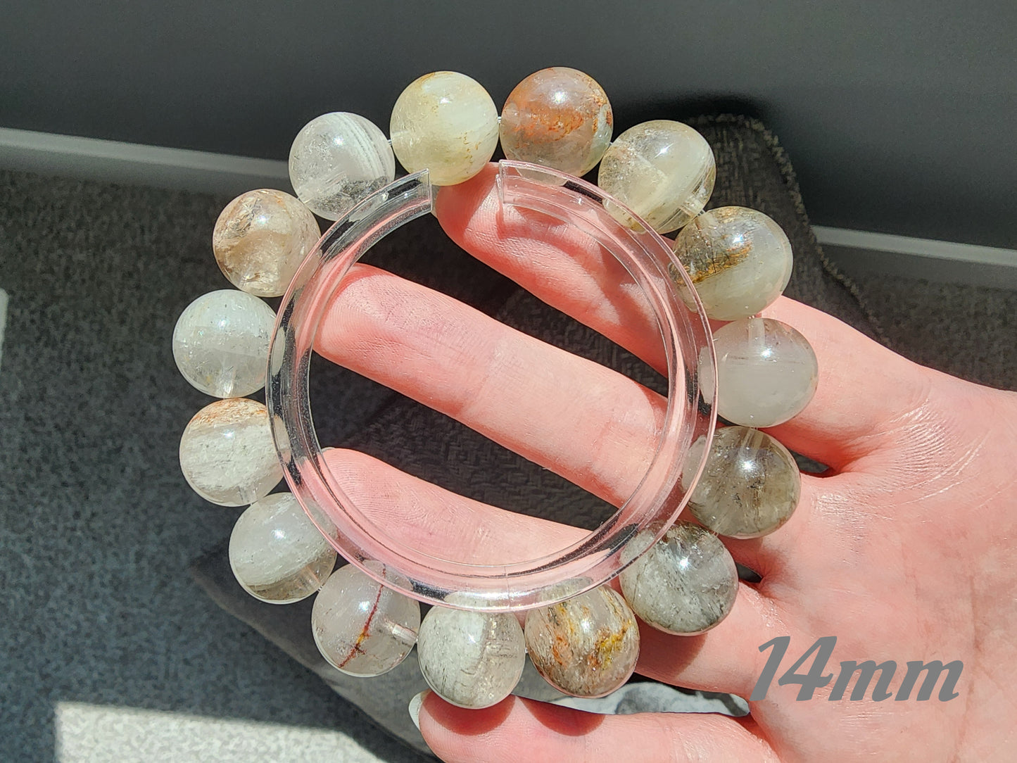 [Bracelet] Phantom Quartz with Rutile Inclusions Bracelet