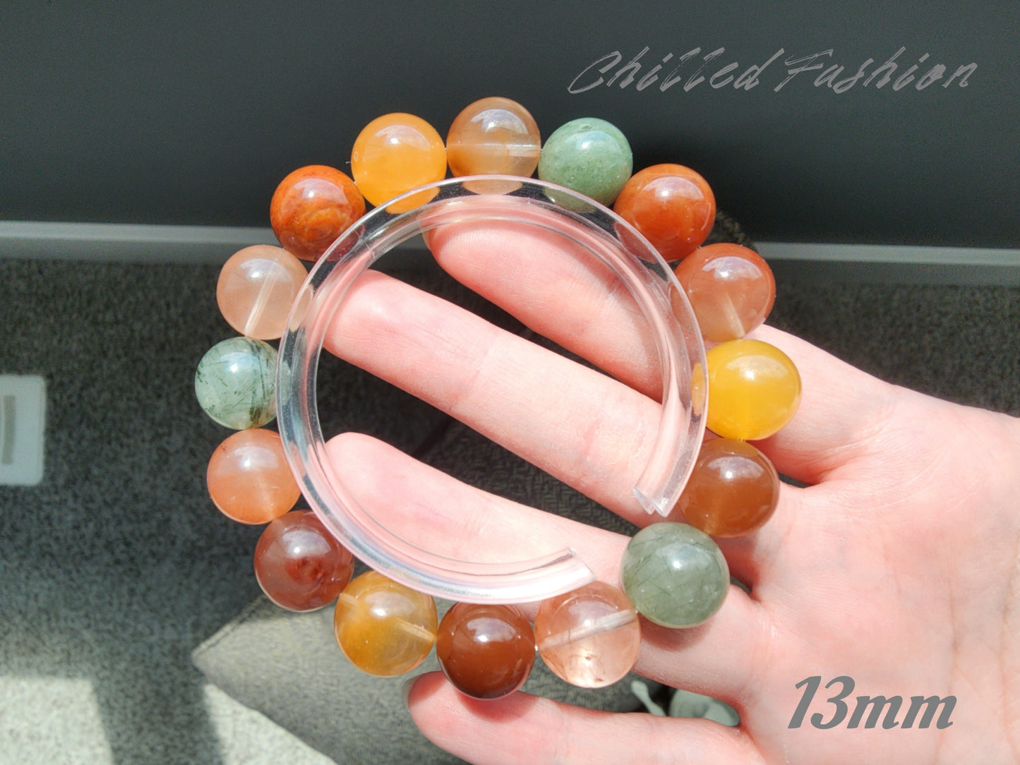 [Bracelet] Colorful Rabbit Hair Quartz Bracelet - A Radiant Trio of Happiness, Prosperity, and Longevity 福禄寿兔毛